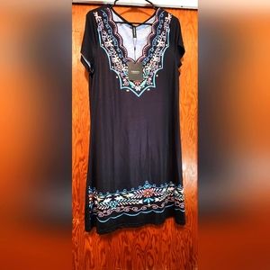 JUST FASHION NOW BLACK DRESS W DESIGN SIZE XL